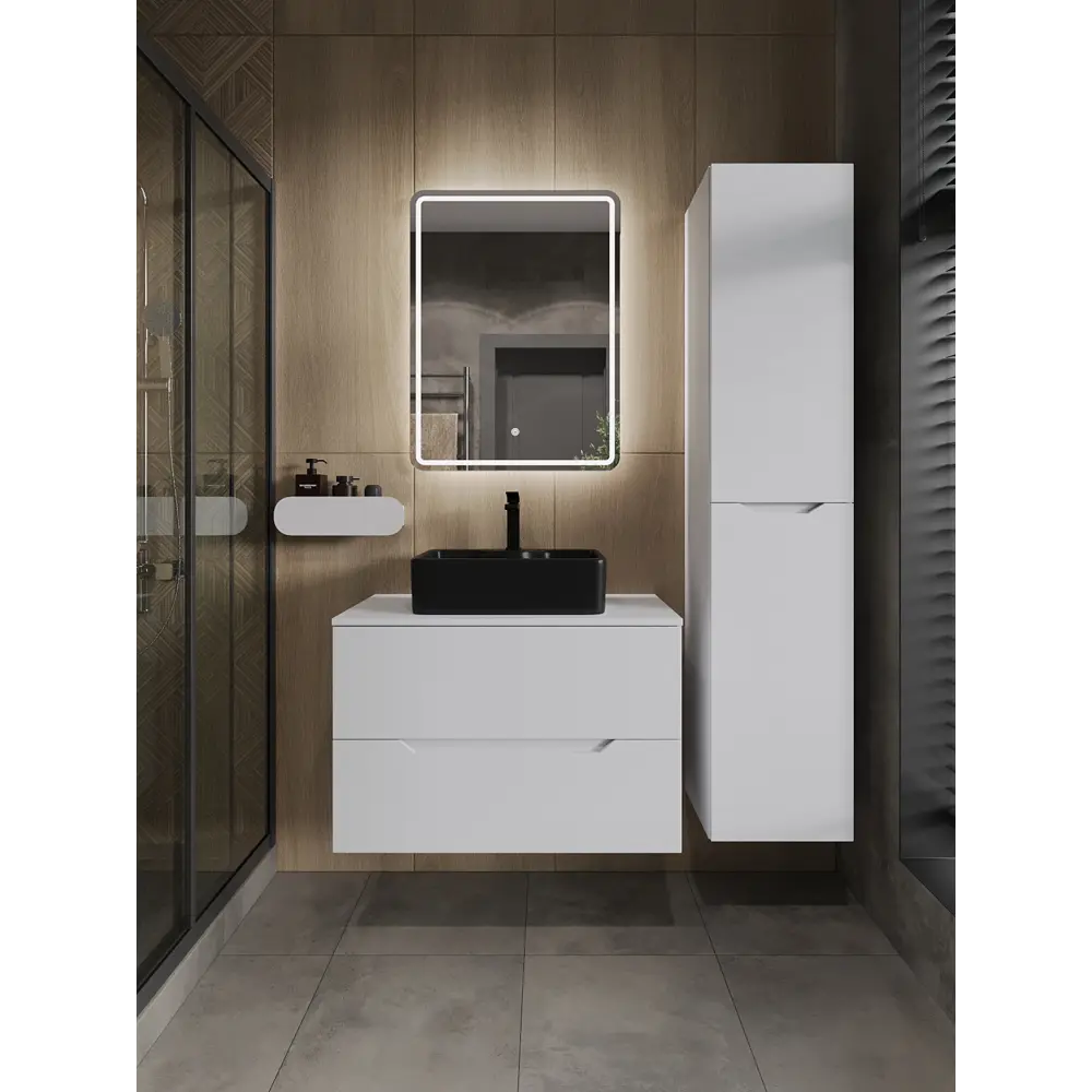 Фото 2 Тумба с раковиной подвесная Topline FLIPTUS80W-1475B 80 см цвет белый матовый Фото 2 Тумба с раковиной подвесная Topline FLIPTUS80W-1475B 80 см цвет белый матовый