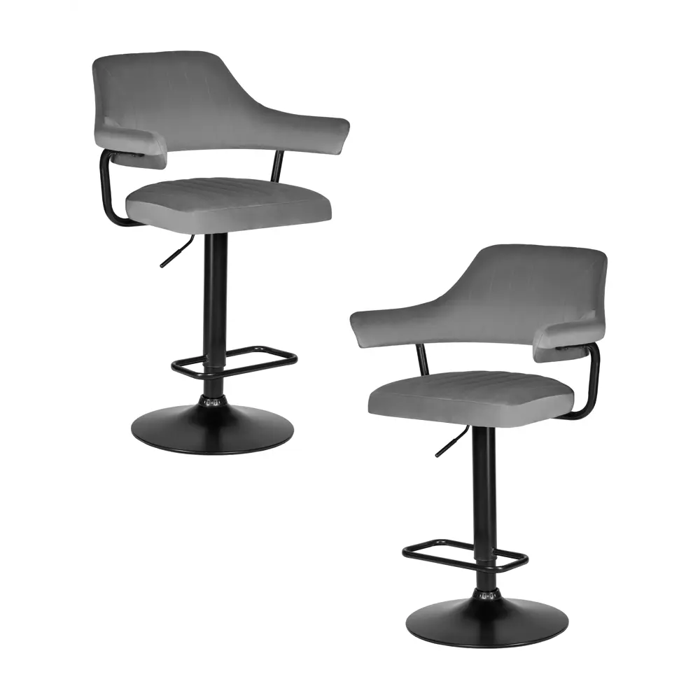 Фото Комплект барных стульев 2 шт Dobrin Charly black lm-5019 61x120x54 см цвет серый Фото Комплект барных стульев 2 шт Dobrin Charly black lm-5019 61x120x54 см цвет серый
