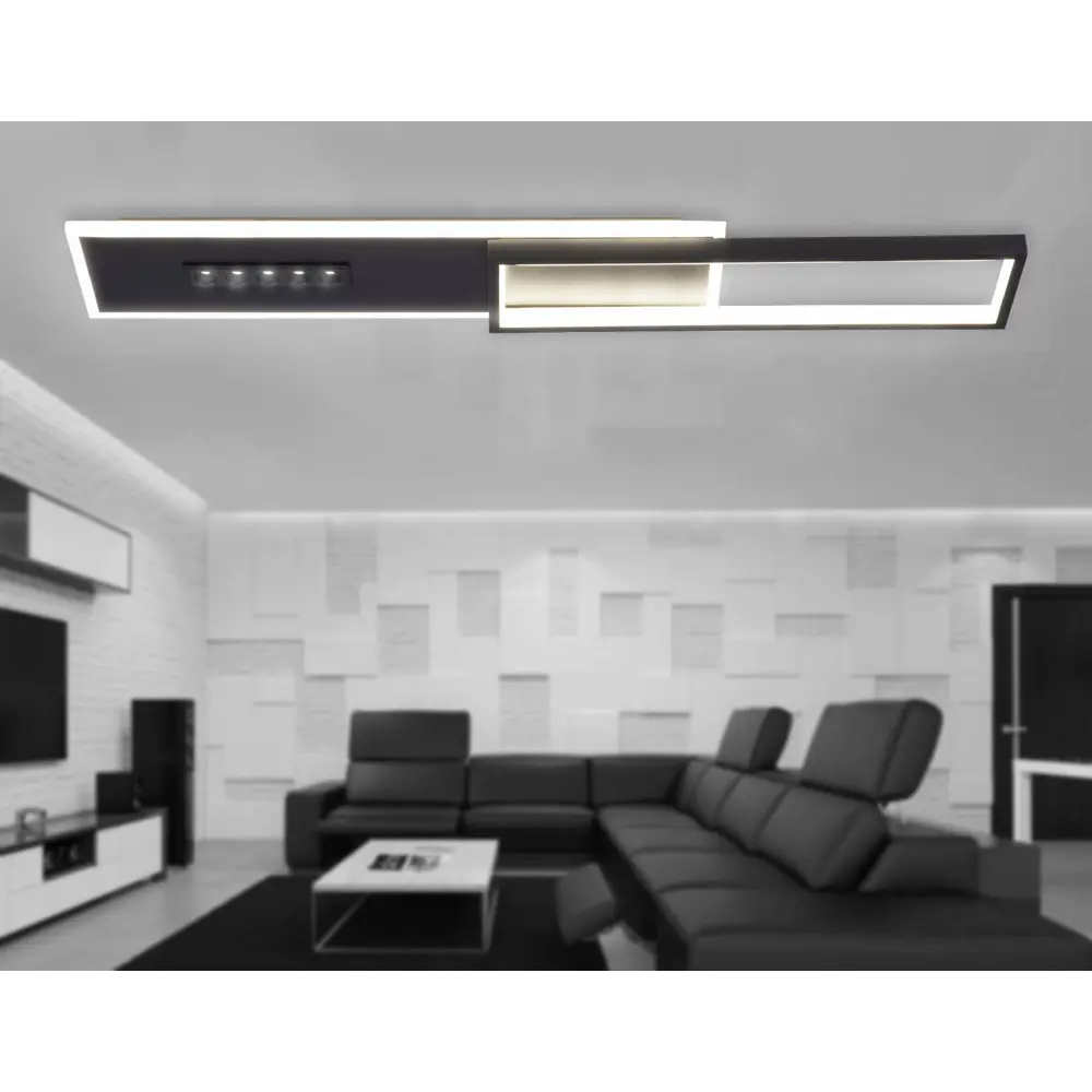 Фото 10 Светильник настенно-потолочный светодиодный Ambrella light Comfort linetech 28 м² регулируемый белый свет цвет черный Фото 10 Светильник настенно-потолочный светодиодный Ambrella light Comfort linetech 28 м² регулируемый белый свет цвет черный