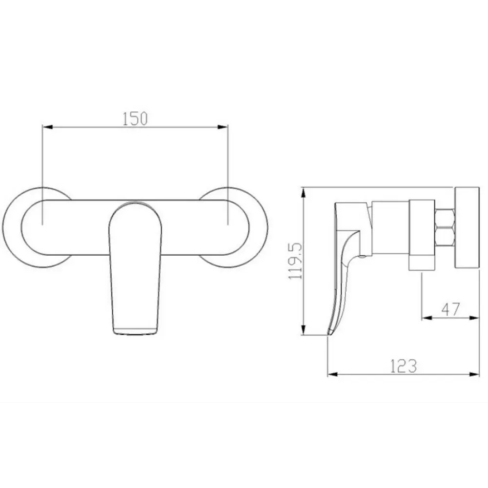 Фото 2 Смеситель для душа Elghansa Hezerley 3365246 однорычажный цвет хром