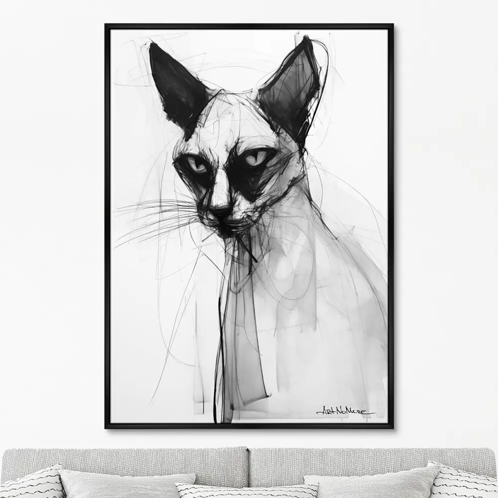 Фото Картина Artnomore Siamese cat in black and white 2024г. AR-777000996 75x105 см Фото Картина Artnomore Siamese cat in black and white 2024г. AR-777000996 75x105 см