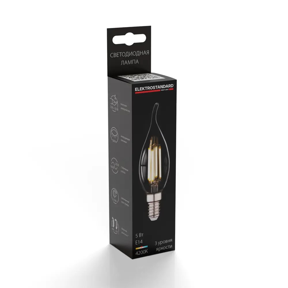 Фото 5 Лампа светодиодная Elektrostandard BLE1424 Dimmable F E14 230 В 5 Вт свеча на ветру 550 Лм нейтральный белый свет Фото 5 Лампа светодиодная Elektrostandard BLE1424 Dimmable F E14 230 В 5 Вт свеча на ветру 550 Лм нейтральный белый свет
