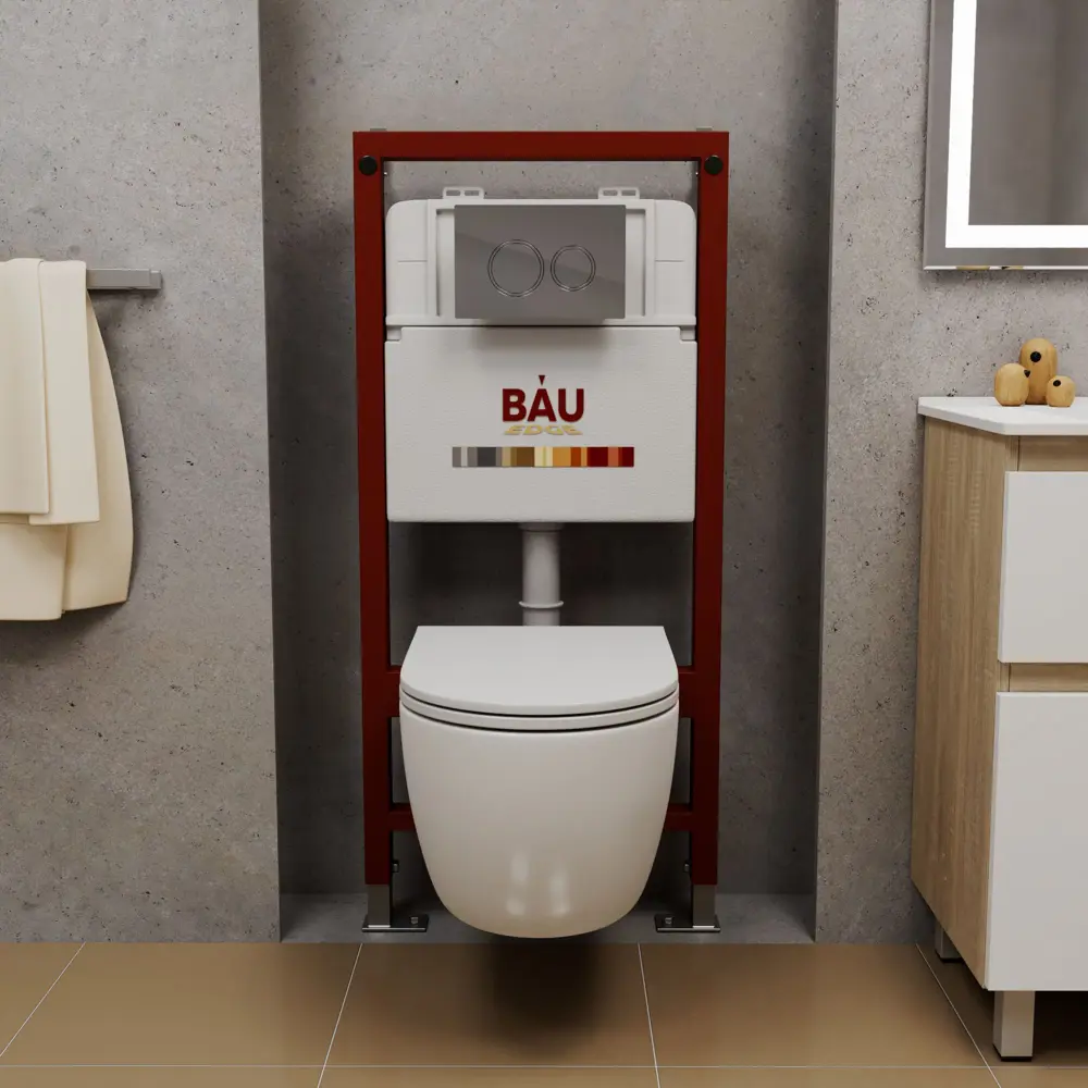 Фото 3 Комплект BAUEDGE Q111300-BX0007-01.02.196 в 1: инсталляция PRO, унитаз безободковый Myth Italy 53.5x34 сиденье дюропласт, кнопка BASIC хром Фото 3 Комплект BAUEDGE Q111300-BX0007-01.02.196 в 1: инсталляция PRO, унитаз безободковый Myth Italy 53.5x34 сиденье дюропласт, кнопка BASIC хром