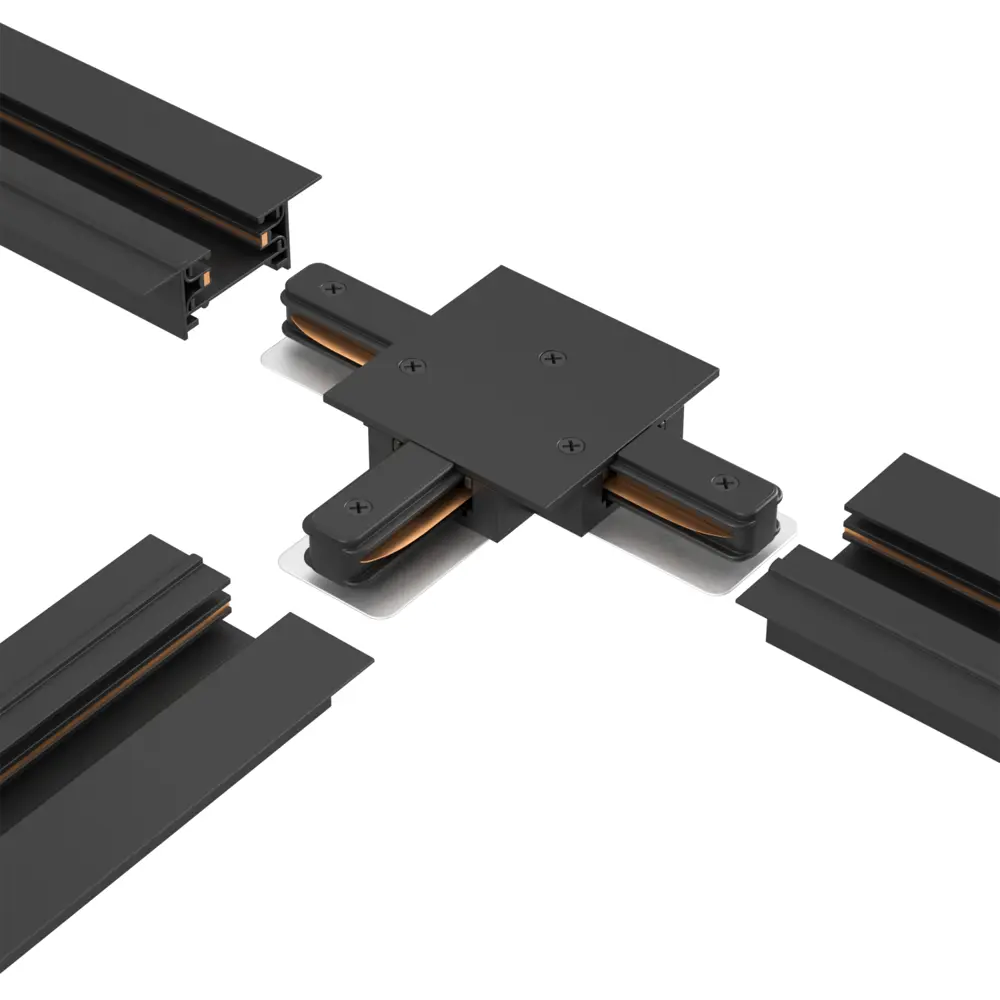 Фото 3 Коннектор Crystal Lux 028_1408 т-образный жесткий для соединения трековых шинопроводов однофазных цвет черный Фото 3 Коннектор Crystal Lux 028_1408 т-образный жесткий для соединения трековых шинопроводов однофазных цвет черный