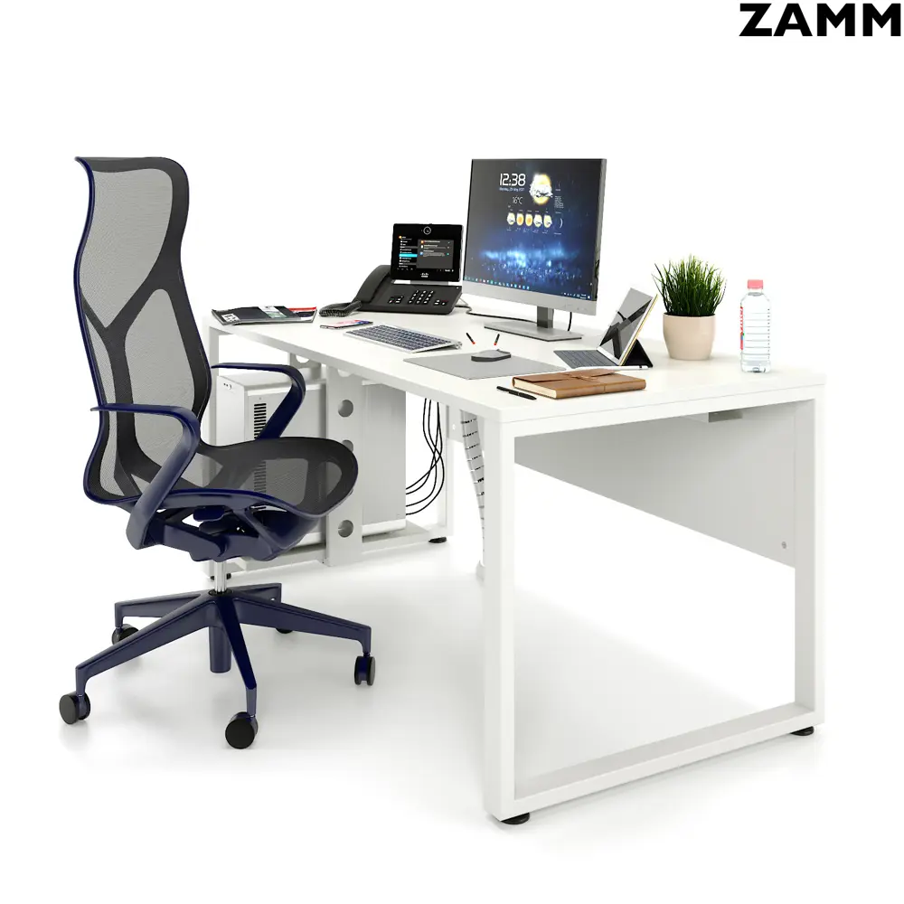 Фото Письменный стол 28490.70x140:AA.25/04-01 Zamm Зета PRO 140x74x70 см Металл цвет белый Фото Письменный стол 28490.70x140:AA.25/04-01 Zamm Зета PRO 140x74x70 см Металл цвет белый