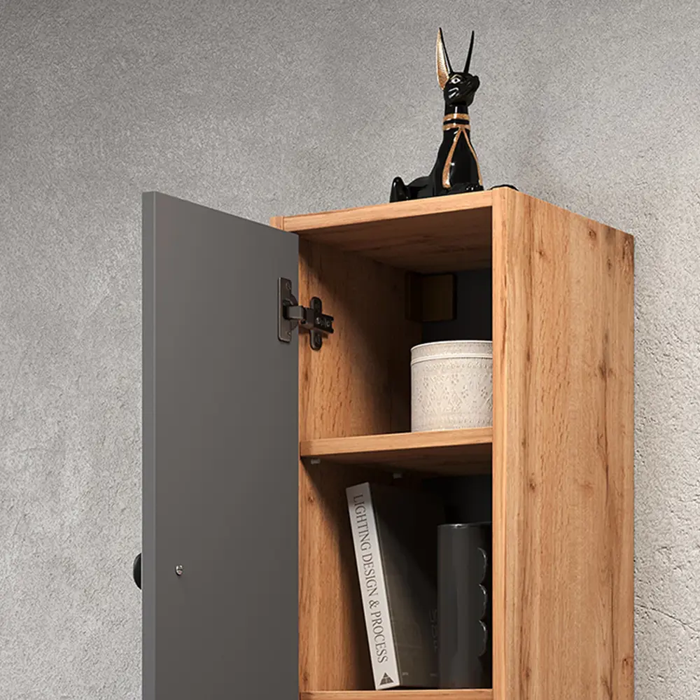 Фото 4 Шкаф распашной Letta 27.8x102.9x27.7 см ЛДСП цвет дуб вотан L3567 Фото 4 Шкаф распашной Letta 27.8x102.9x27.7 см ЛДСП цвет дуб вотан L3567