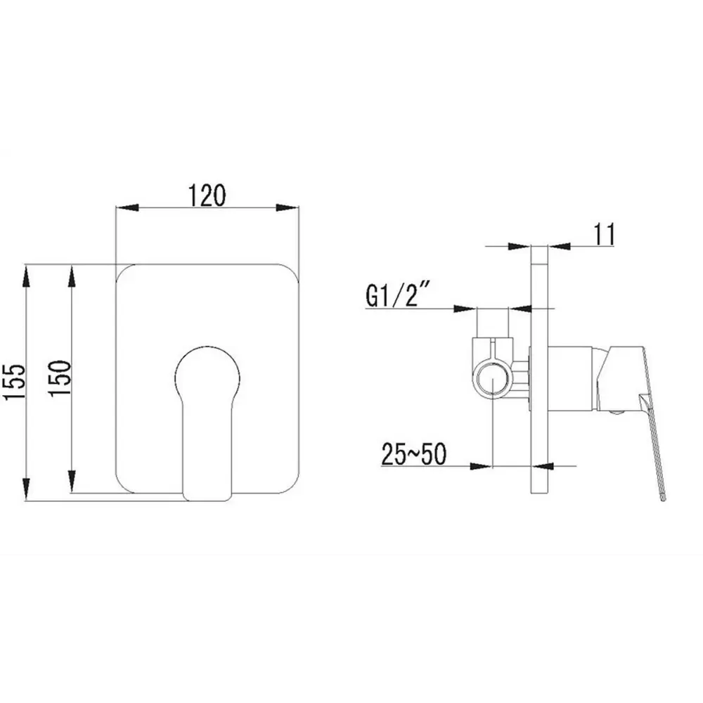 Фото 2 Смеситель для душа Elghansa Wellesley 34K1144 однорычажный цвет хром
