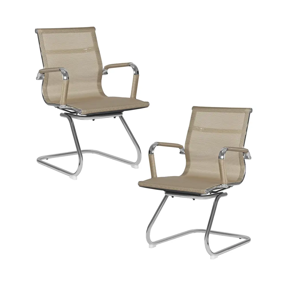 Фото Комплект офисных кресел 2 шт Dobrin Cody Mesh 53.5x88x60 см ткань цвет бежевый Фото Комплект офисных кресел 2 шт Dobrin Cody Mesh 53.5x88x60 см ткань цвет бежевый
