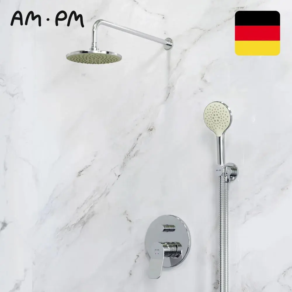 Фото 2 Душевой комплект 4 в 1 AM.PM X-Joy FB85A1RH20 с тропическим душем, со смесителем, верхний тропический душ 220мм, лейка 120мм Фото 2 Душевой комплект 4 в 1 AM.PM X-Joy FB85A1RH20 с тропическим душем, со смесителем, верхний тропический душ 220мм, лейка 120мм