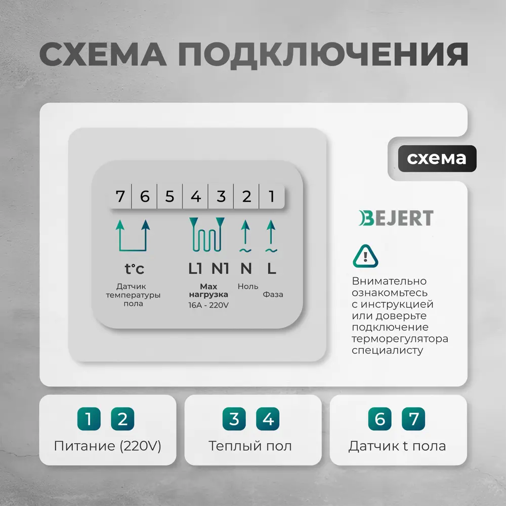 Фото 7 Нагревательный мат для теплого пола Bejert B740KM9.0-1350M1-21 9 м² 1350 Вт с белым сенсорным программируемым терморегулятором Фото 7 Нагревательный мат для теплого пола Bejert B740KM9.0-1350M1-21 9 м² 1350 Вт с белым сенсорным программируемым терморегулятором