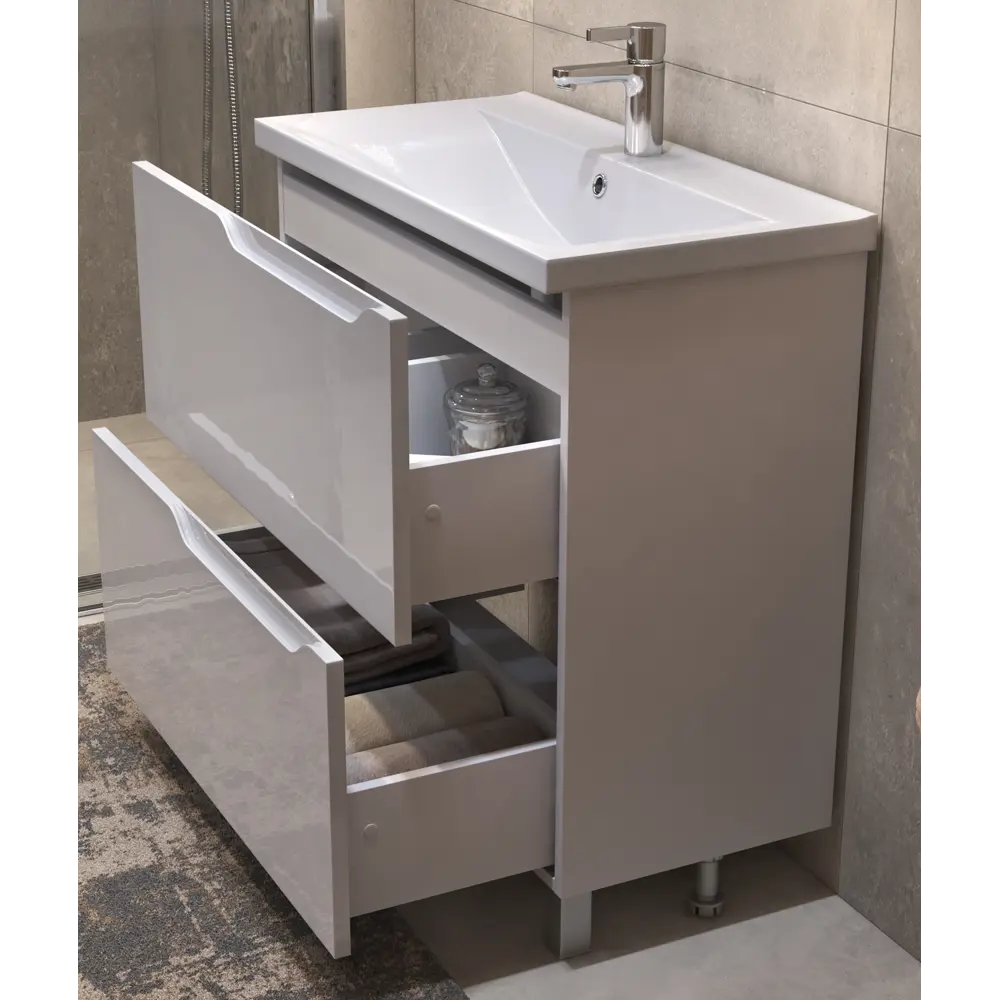 Фото 3 Тумба с раковиной напольная Vigo Neo tn.NEO.9696.80.2Y 80 см цвет белый Фото 3 Тумба с раковиной напольная Vigo Neo tn.NEO.9696.80.2Y 80 см цвет белый