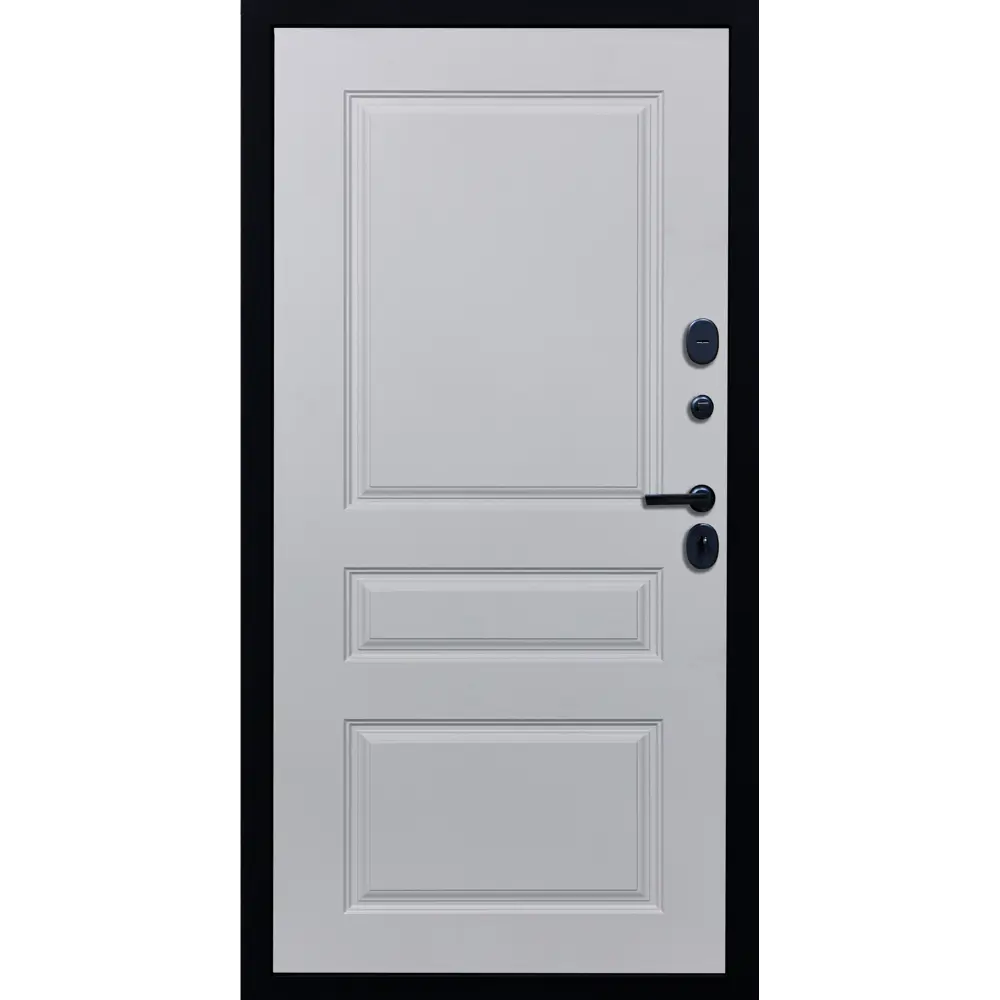 Фото Входная дверь Diva ДХ-45 205x96см правый черный кварц/Д13 белый софт