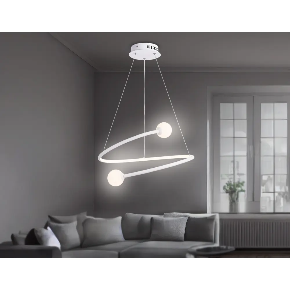 Фото 7 Светильник подвесной светодиодный Ambrella Comfort fl66291 с пультом управления 18 м² теплый белый (желтый) свет цвет белый Фото 7 Светильник подвесной светодиодный Ambrella Comfort fl66291 с пультом управления 18 м² теплый белый (желтый) свет цвет белый
