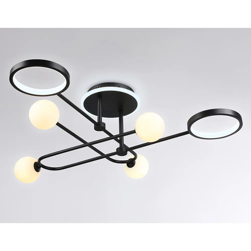 Фото 5 Люстра на штанге светодиодная Ambrella light Fl66232 с пультом управления 24 м² нейтральный белый свет цвет черный
