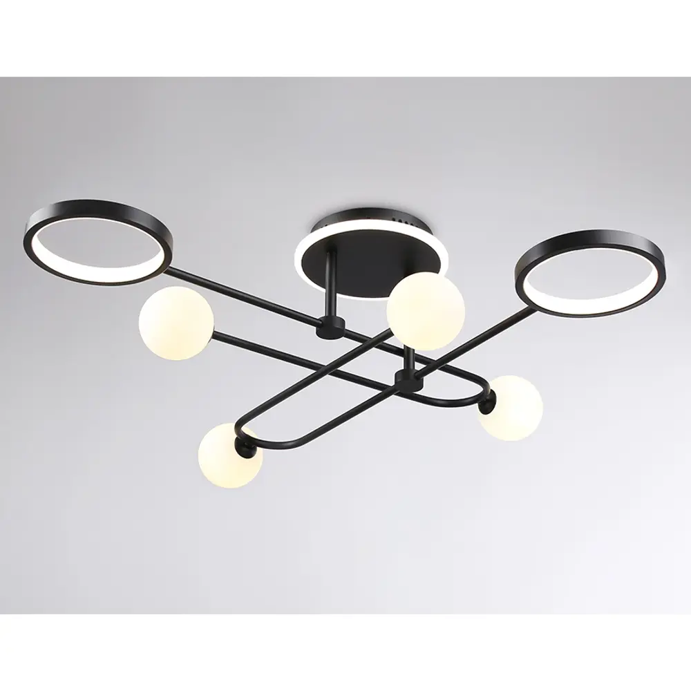 Фото 7 Люстра на штанге светодиодная Ambrella light Fl66232 с пультом управления 24 м² нейтральный белый свет цвет черный