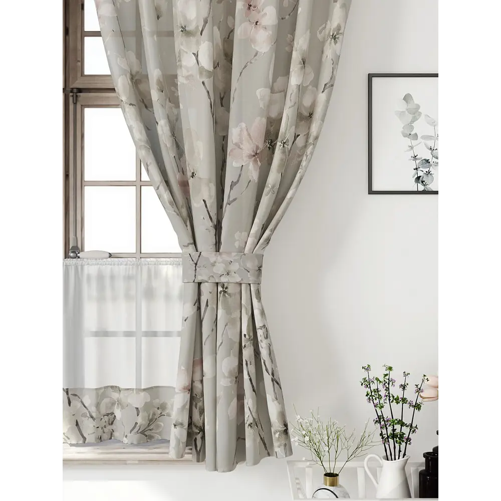 Фото 4 Комплект штор Comfy way CW705197-160 на шторной ленте 160x150 см цвет бежевый Фото 4 Комплект штор Comfy way CW705197-160 на шторной ленте 160x150 см цвет бежевый