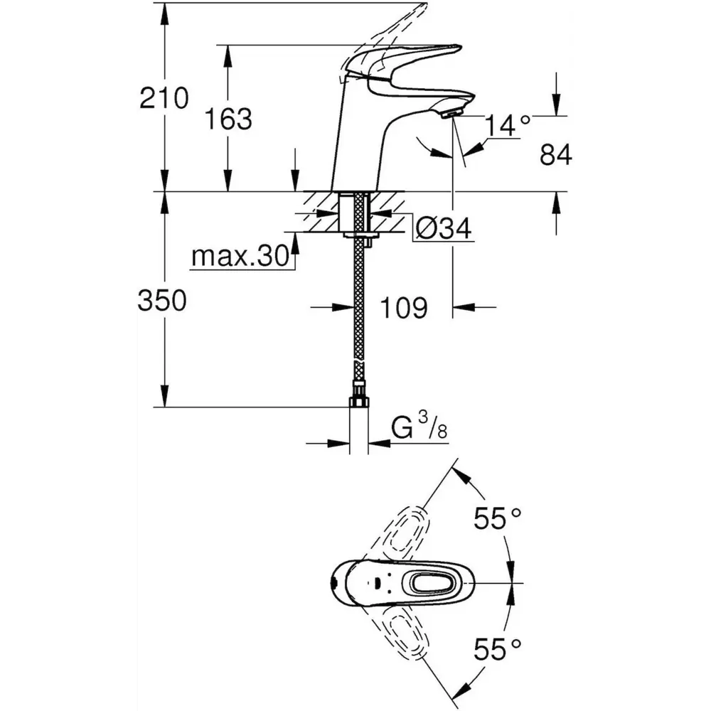Фото 2 Смеситель для раковины Grohe 23374003 однорычажный цвет хром Фото 2 Смеситель для раковины Grohe 23374003 однорычажный цвет хром