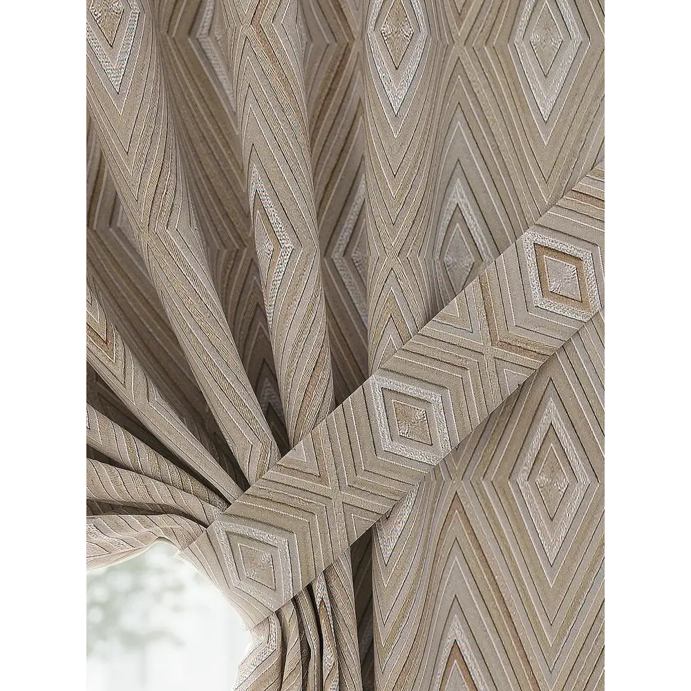 Фото 2 Штора Helga Элоу TD-530200 на шторной ленте, 180x150 см, цвет бежевый Фото 2 Штора Helga Элоу TD-530200 на шторной ленте, 180x150 см, цвет бежевый