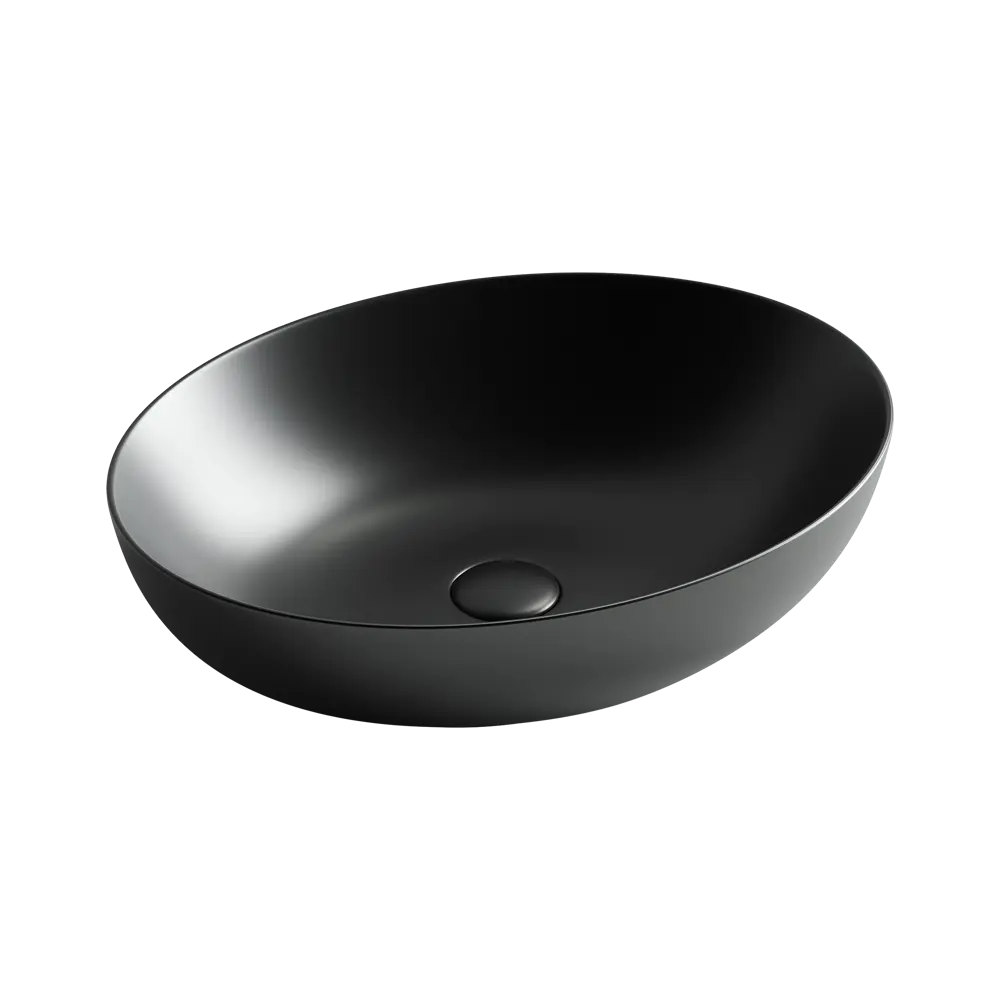 Фото Накладная раковина CERAMICANOVA Element CN6017MB овальная 52x40 чёрная матовая Фото Накладная раковина CERAMICANOVA Element CN6017MB овальная 52x40 чёрная матовая
