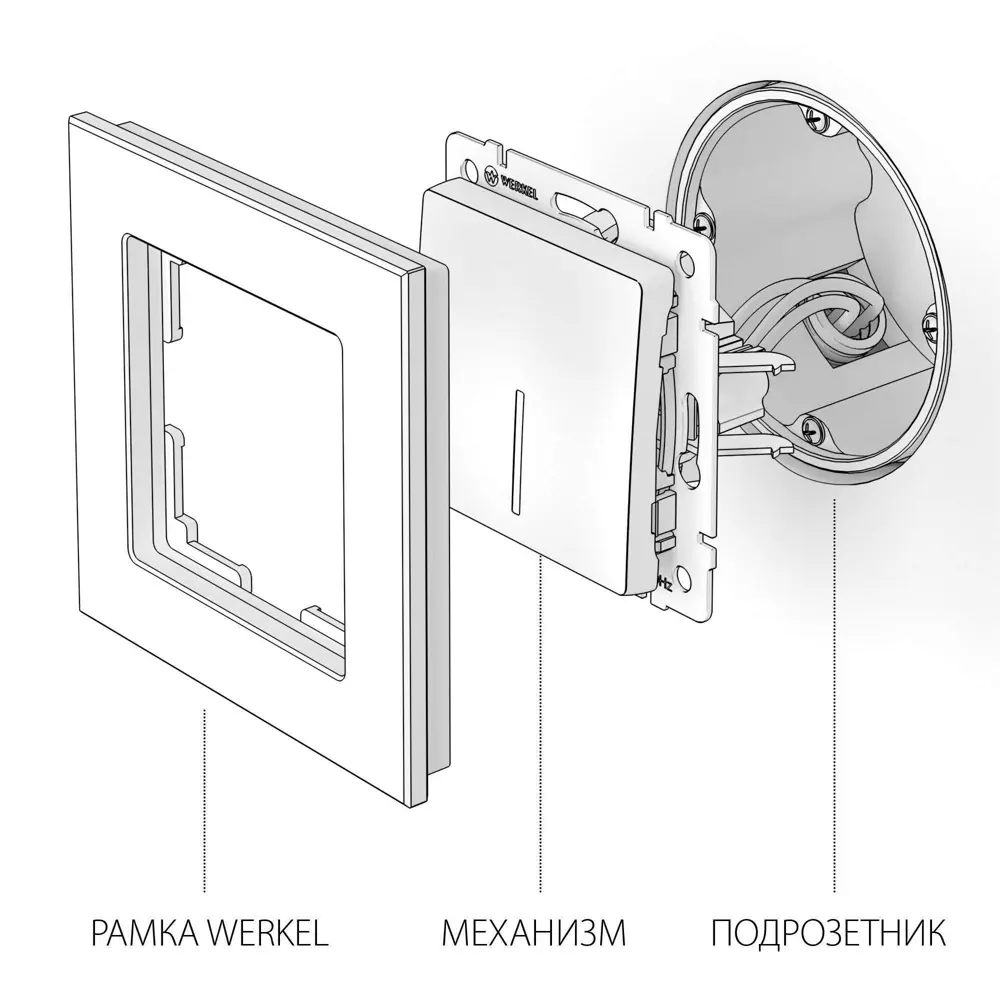 Фото 3 Выключатель Werkel W1110109 одноклавишный с подсветкой цвет серебряный рифленый Фото 3 Выключатель Werkel W1110109 одноклавишный с подсветкой цвет серебряный рифленый