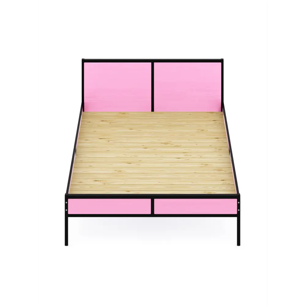 Фото 2 Кровать Solarius Kr180loft-roz-black-full 185 x 90 x 206 см сосна цвет розовый Фото 2 Кровать Solarius Kr180loft-roz-black-full 185 x 90 x 206 см сосна цвет розовый
