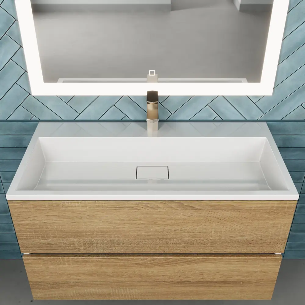 Фото 3 Раковина полувстраиваемая Uperwood UPD Barsa 2901120346 90см цвет белый Фото 3 Раковина полувстраиваемая Uperwood UPD Barsa 2901120346 90см цвет белый