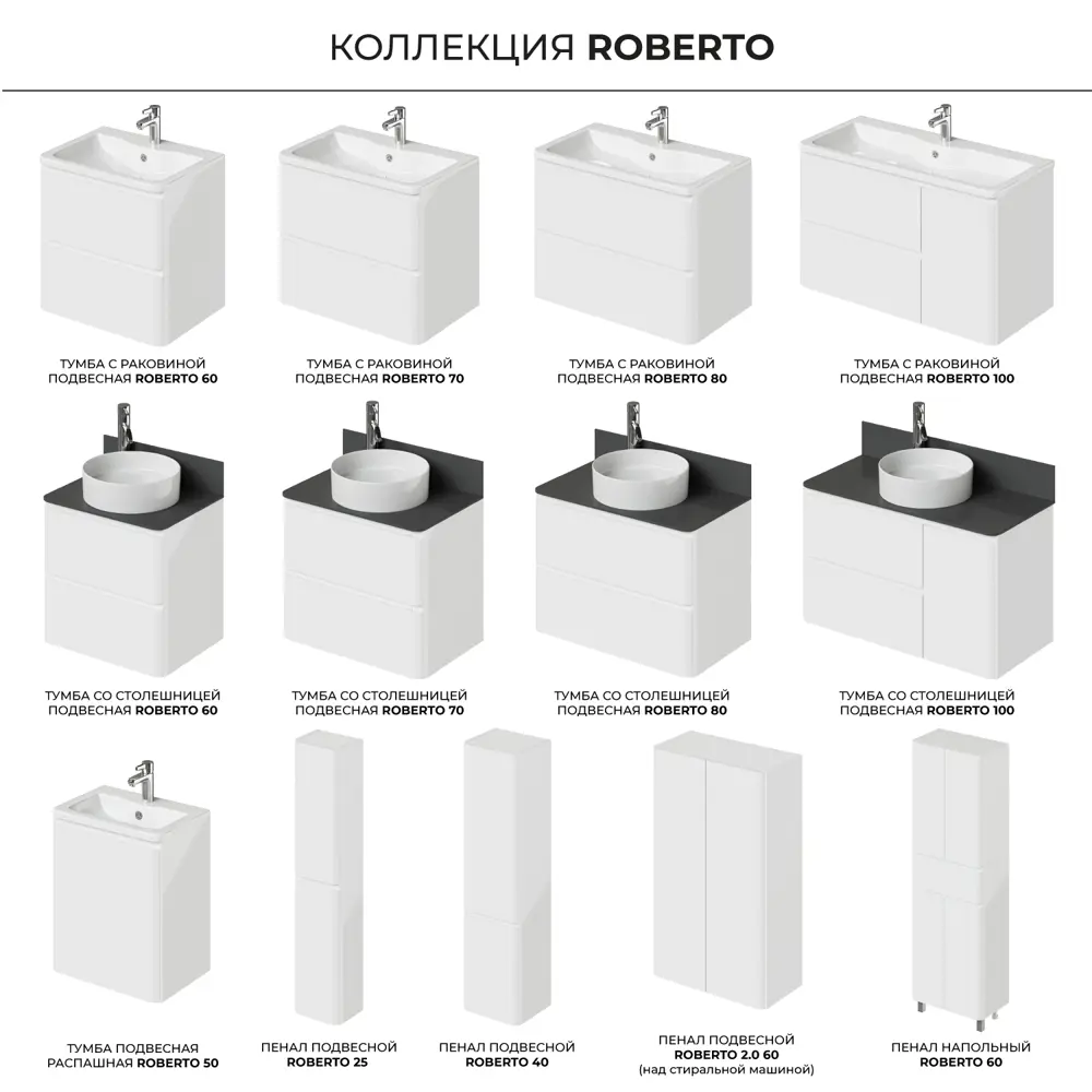 Фото 9 Тумба под раковину Итана Roberto 2Я 1С 100 995x447x576 подвесная цвет эмаль белый глянец Фото 9 Тумба под раковину Итана Roberto 2Я 1С 100 995x447x576 подвесная цвет эмаль белый глянец