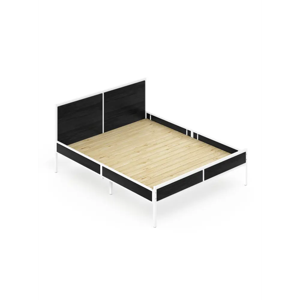 Фото Кровать Solarius Kr120loft-ser-white-full 125 x 90 x 206 см сосна цвет серый