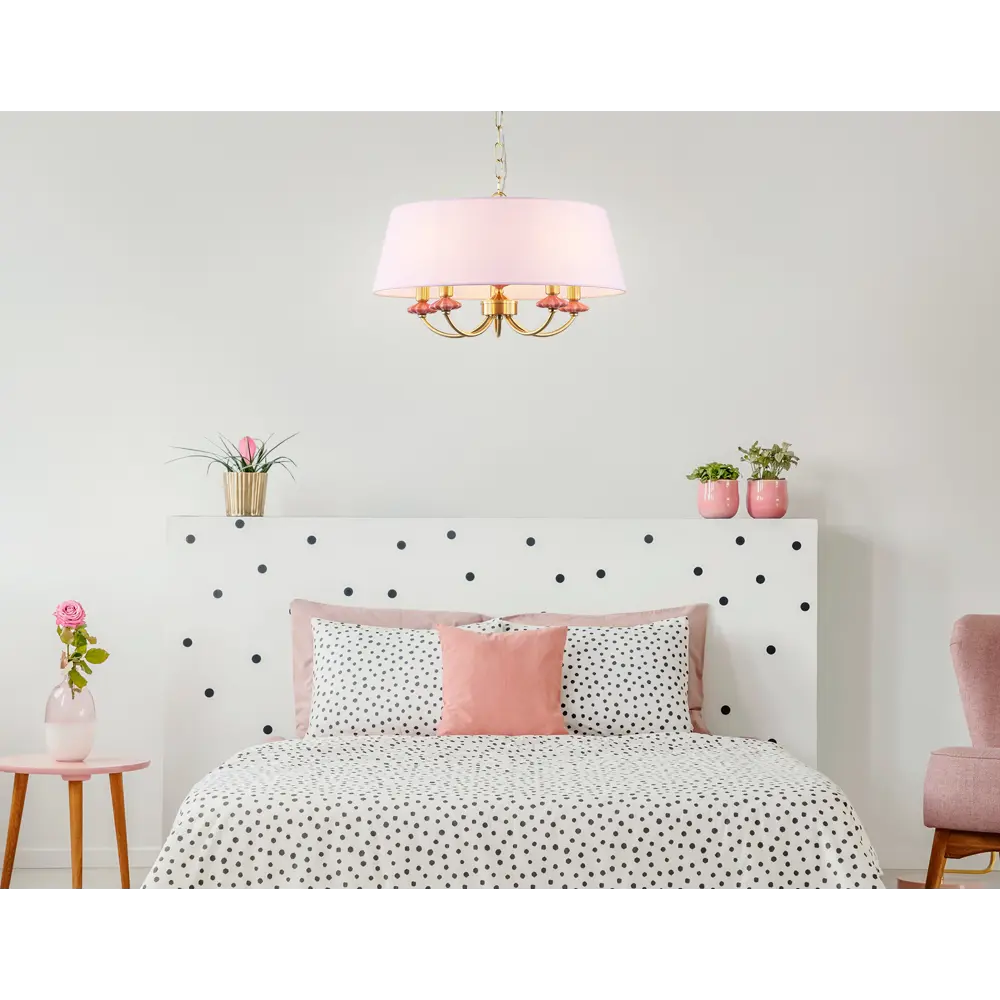 Фото 6 Люстра подвесная Ambrella light High light Lh75021 5 ламп 20 м² цвет золото, розовый Фото 6 Люстра подвесная Ambrella light High light Lh75021 5 ламп 20 м² цвет золото, розовый