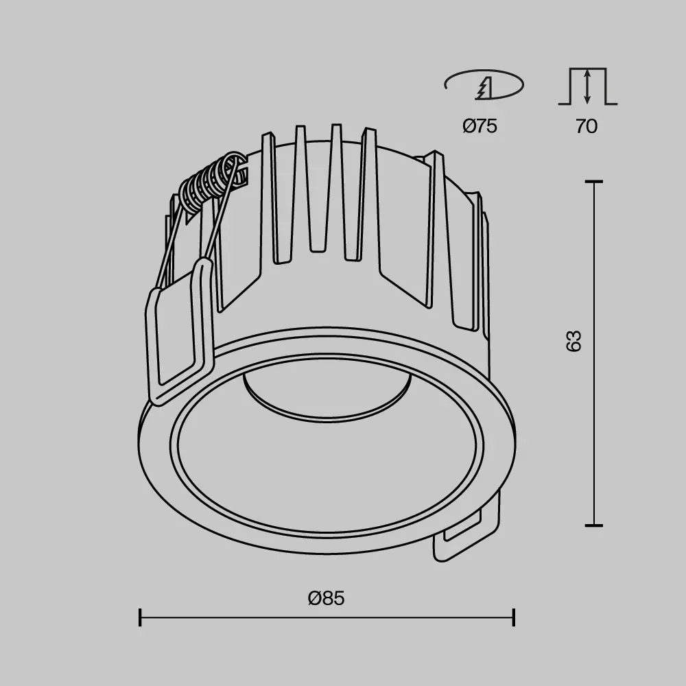 Фото 6 Светильник точечный встраиваемый светодиодный Maytoni Alfa led Dl043-01-15w4k-rd-b-1 под отверстие 75 мм 15 Вт нейтральный белый свет цвет черный