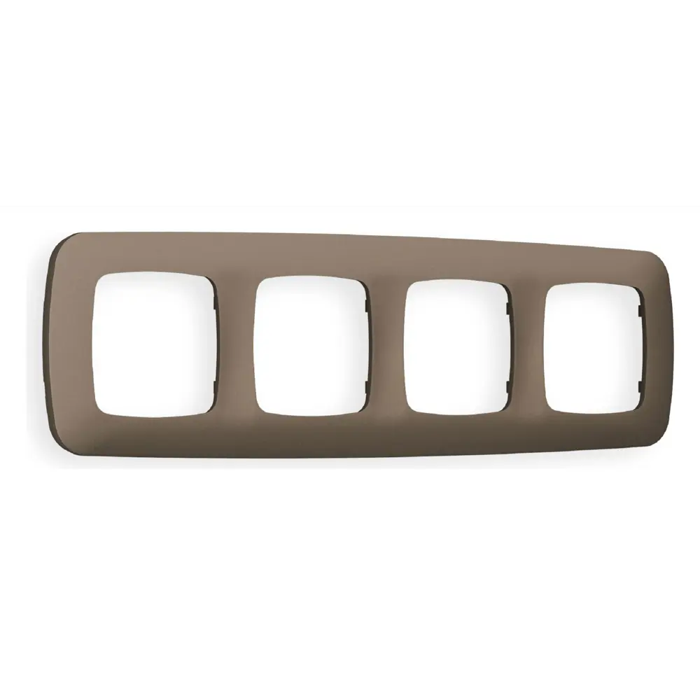 Фото Рамка для розеток и выключателей Ambrella volt Omega Ecta OF140634 4 поста цвет темная бронза матовый