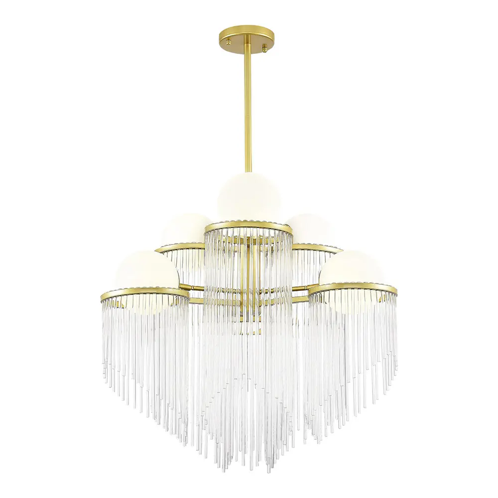 Фото Люстра подвесная St luce Allegro Sl1511.203.06 6 ламп 18 м² цвет золотистый Фото Люстра подвесная St luce Allegro Sl1511.203.06 6 ламп 18 м² цвет золотистый