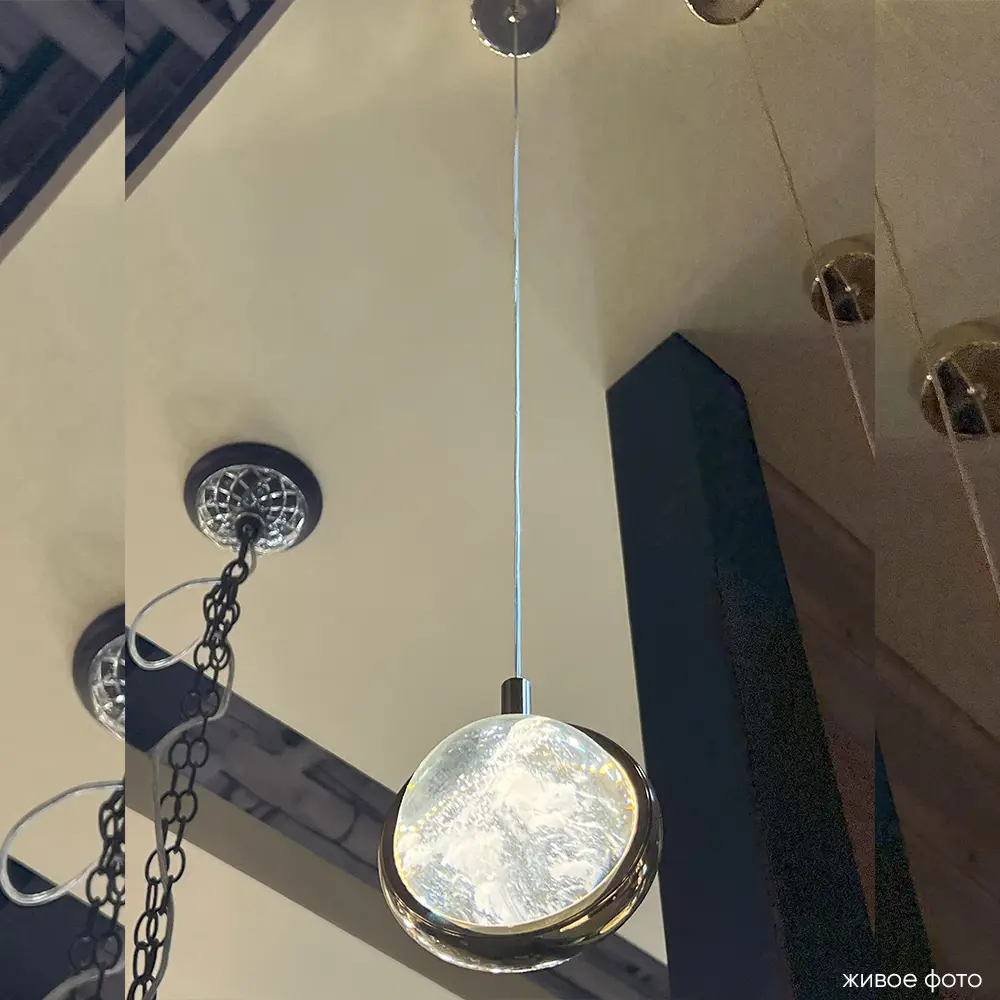 Фото 4 Светильник подвесной светодиодный Crystal Lux Cielo gold 2 м² теплый белый (желтый) свет цвет золото Фото 4 Светильник подвесной светодиодный Crystal Lux Cielo gold 2 м² теплый белый (желтый) свет цвет золото