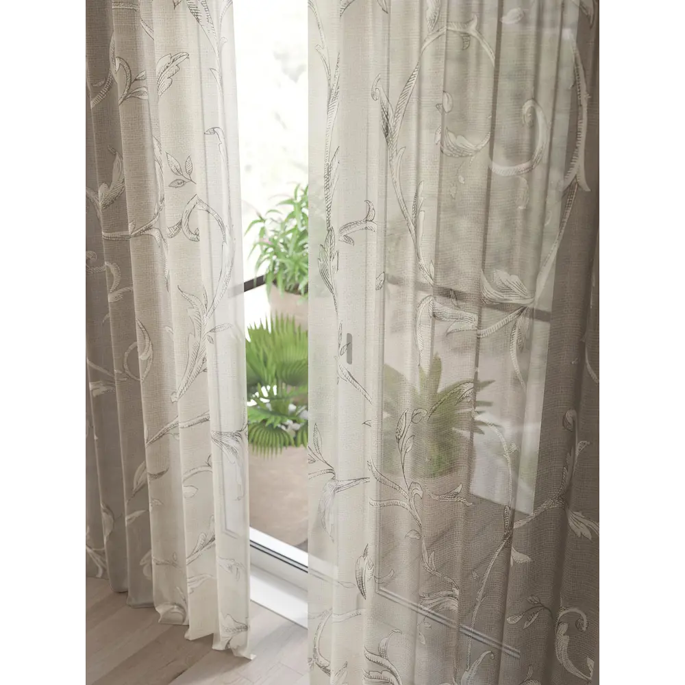 Фото 4 Тюль Comfy Way Алоуна - 132 CW580132-240 150x240 см на шторной ленте цвет бежевый 2 шт