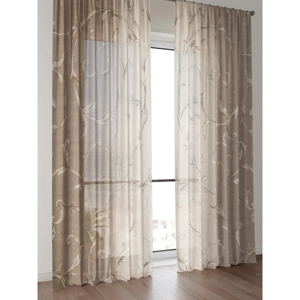 Фото 3 Тюль Comfy Way Алоуна - 132 CW580132-240 150x240 см на шторной ленте цвет бежевый 2 шт