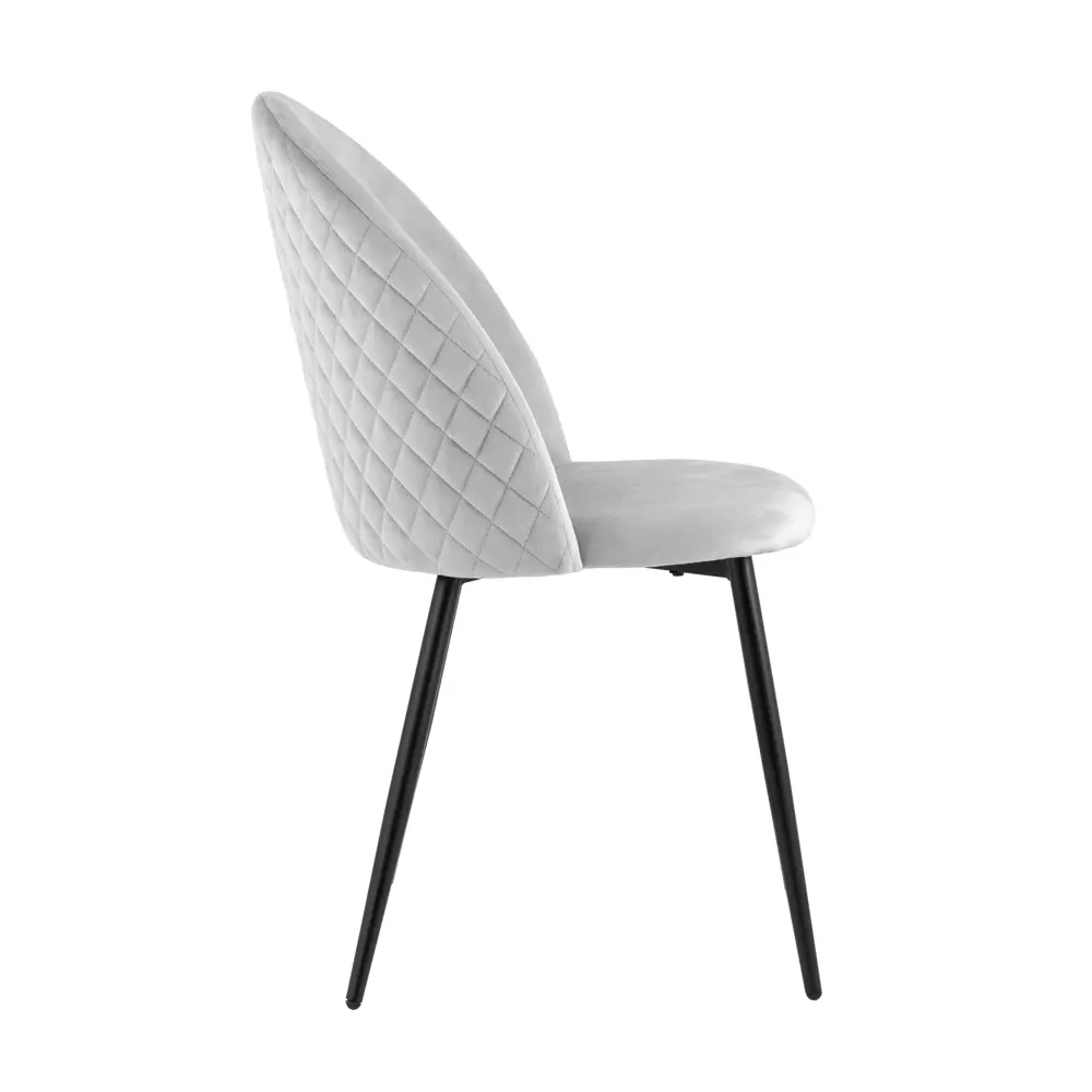 Фото 2 Комплект кухонных стульев 4 стула Стул груп Lilly 46х85.5х57.5 см велюр цвет серебристый Фото 2 Комплект кухонных стульев 4 стула Стул груп Lilly 46х85.5х57.5 см велюр цвет серебристый