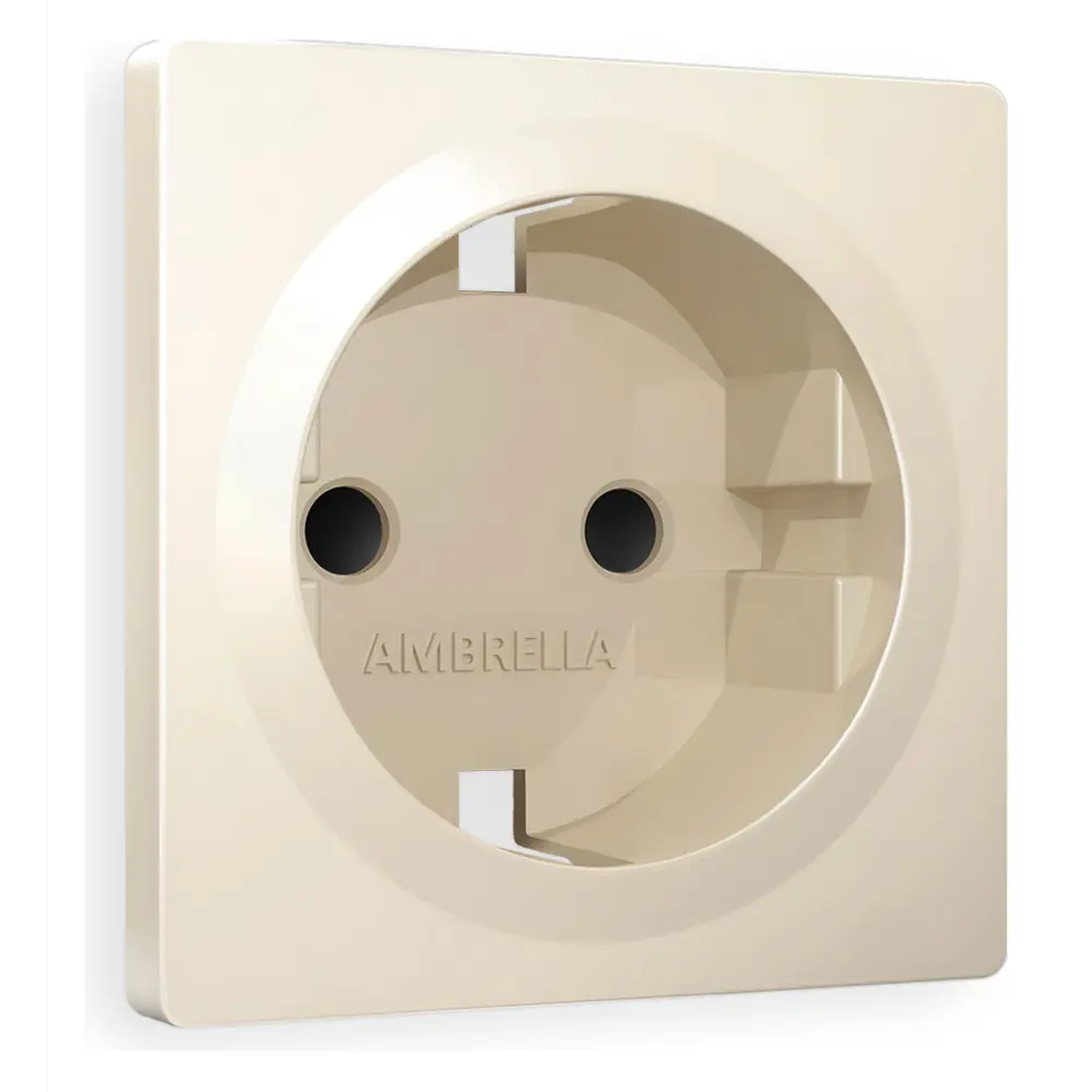 Фото Накладка для розетки с заземлением и со шторками Ambrella volt Alfa AP3270 цвет бежевый матовый Фото Накладка для розетки с заземлением и со шторками Ambrella volt Alfa AP3270 цвет бежевый матовый