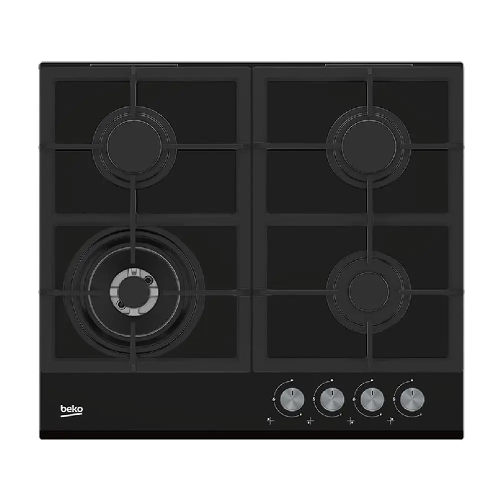 Фото Газовая варочная панель Beko HILW64235S 59 см 4 конфорки цвет черный Фото Газовая варочная панель Beko HILW64235S 59 см 4 конфорки цвет черный