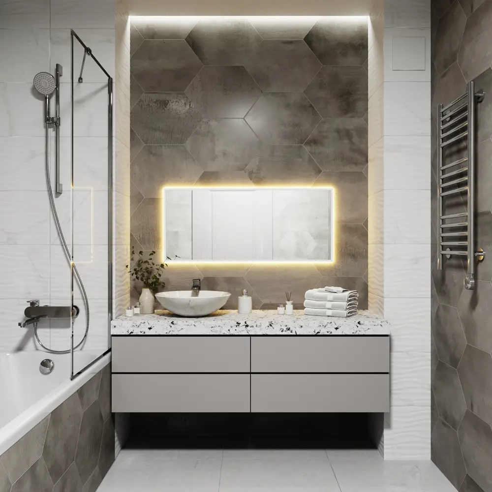 Фото 4 Зеркало со встроенной подсветкой One mirror 11040бст 40x110 см Фото 4 Зеркало со встроенной подсветкой One mirror 11040бст 40x110 см