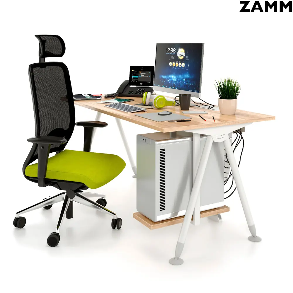 Фото Письменный стол ПС-26793.70x140:CC.25/04-04 Zamm Тандем (Тип 4) 140x75x70 см Металл цвет бежевый