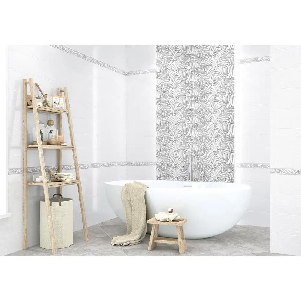Фото 4 Плитка облицовочная ALMA CERAMICA Vilona 20x60x0.8 15 шт в уп цвет белый Фото 4 Плитка облицовочная ALMA CERAMICA Vilona 20x60x0.8 15 шт в уп цвет белый