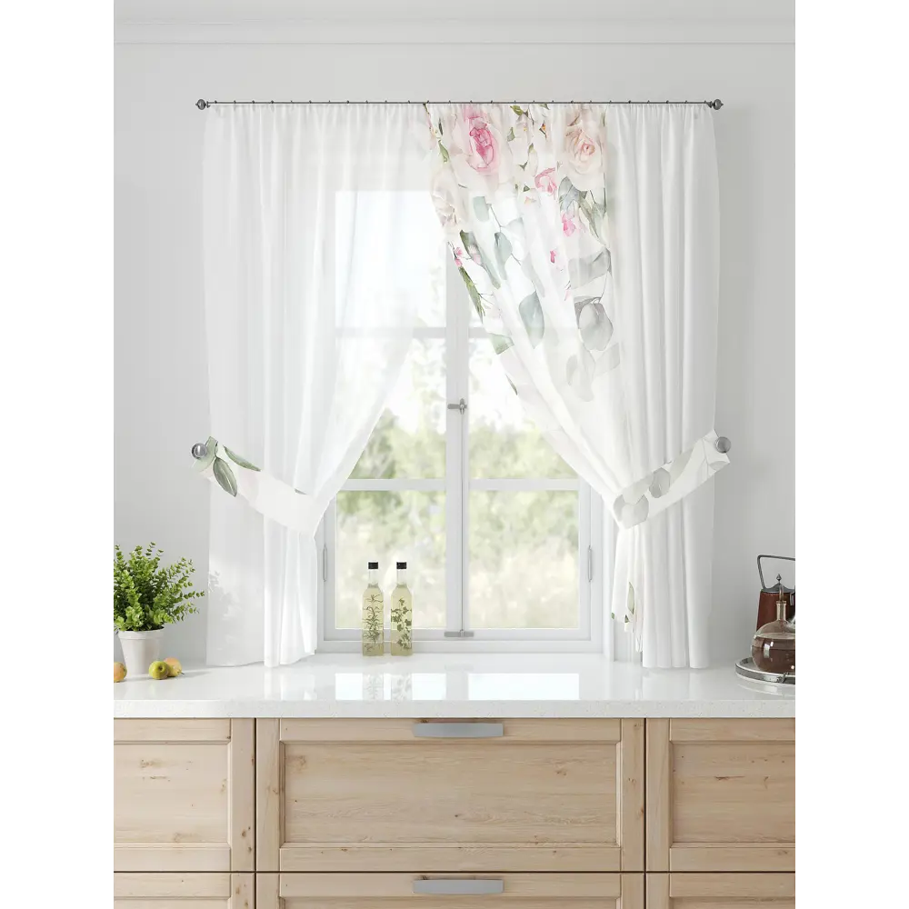 Фото Тюль Comfy way Лерис - 93 CW509093-150 на шторной ленте 150x300 см цвет бежевый