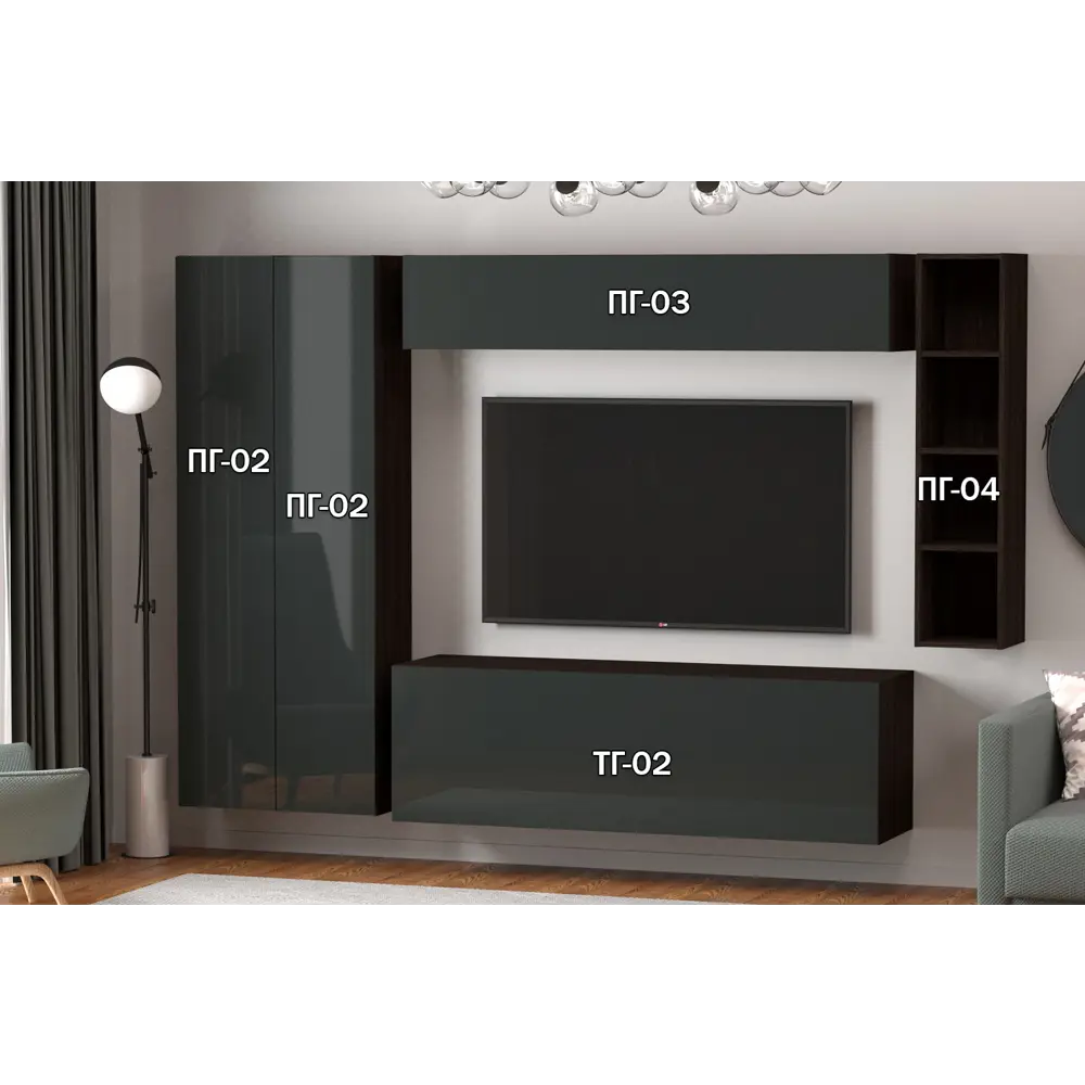 Фото 3 Полка Furnistyle 11667 35x180x32 см ЛДСП цвет графит, венге Фото 3 Полка Furnistyle 11667 35x180x32 см ЛДСП цвет графит, венге