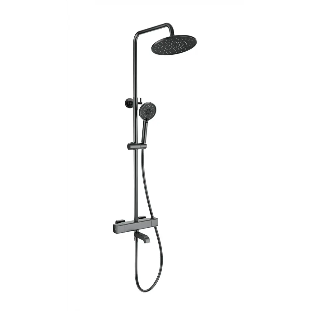 Фото Душевая система Wonzon & woghand WW-A3007-T1-BGG 1 режимная цвет темный графит