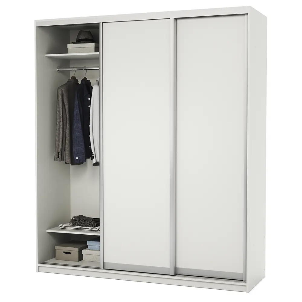 Фото 2 Шкаф-купе Гамма 240x190x60 см 6 полок ЛДСП цвет белый