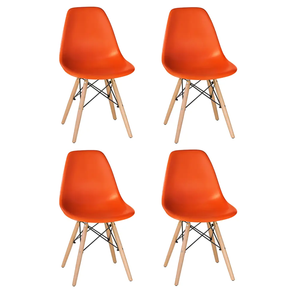 Фото 2 Комплект кухонных стульев 4 шт Dobrin Dsw lmzl-pp638 46x46x53 см пластик цвет оранжевый Фото 2 Комплект кухонных стульев 4 шт Dobrin Dsw lmzl-pp638 46x46x53 см пластик цвет оранжевый