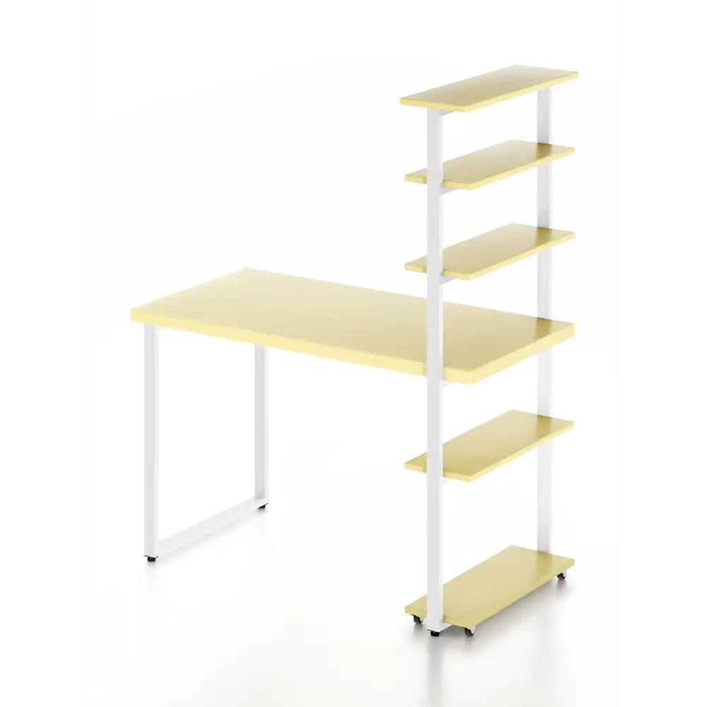 Фото 2 Стол Solarius loft 5 полок столешница 40 мм 60x145x110 см белые металлические ножки сосна цвет ванильный Фото 2 Стол Solarius loft 5 полок столешница 40 мм 60x145x110 см белые металлические ножки сосна цвет ванильный