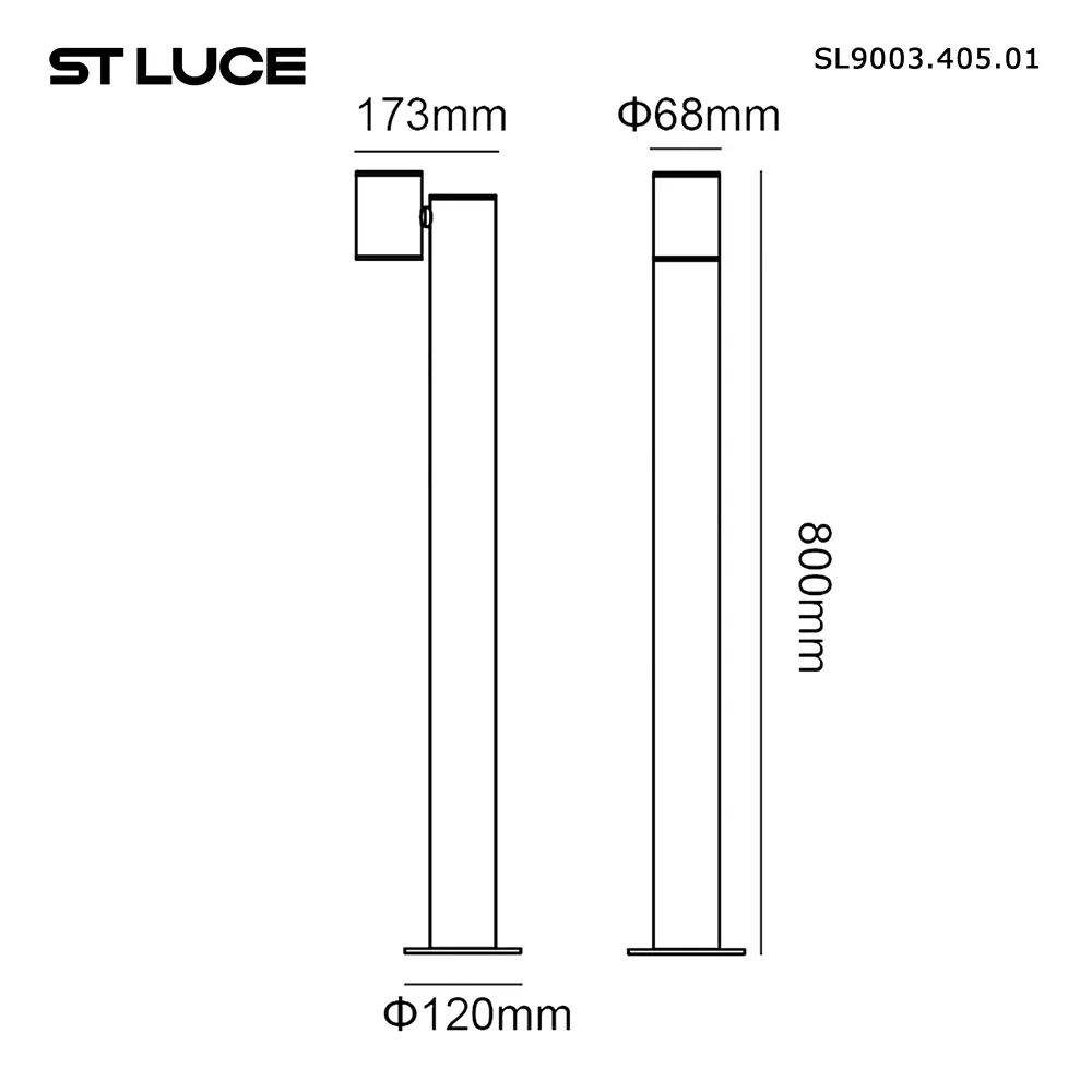 Фото 4 Фонарный столб светодиодный ST LUCE SL9003.405.01 VISIONI 80 см нейтральный белый свет цвет черный Фото 4 Фонарный столб светодиодный ST LUCE SL9003.405.01 VISIONI 80 см нейтральный белый свет цвет черный