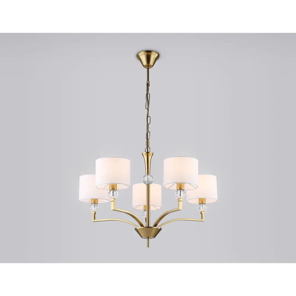 Фото 3 Люстра подвесная Ambrella light High light Lh71131 5 ламп 20 м² цвет белый, латунь Фото 3 Люстра подвесная Ambrella light High light Lh71131 5 ламп 20 м² цвет белый, латунь