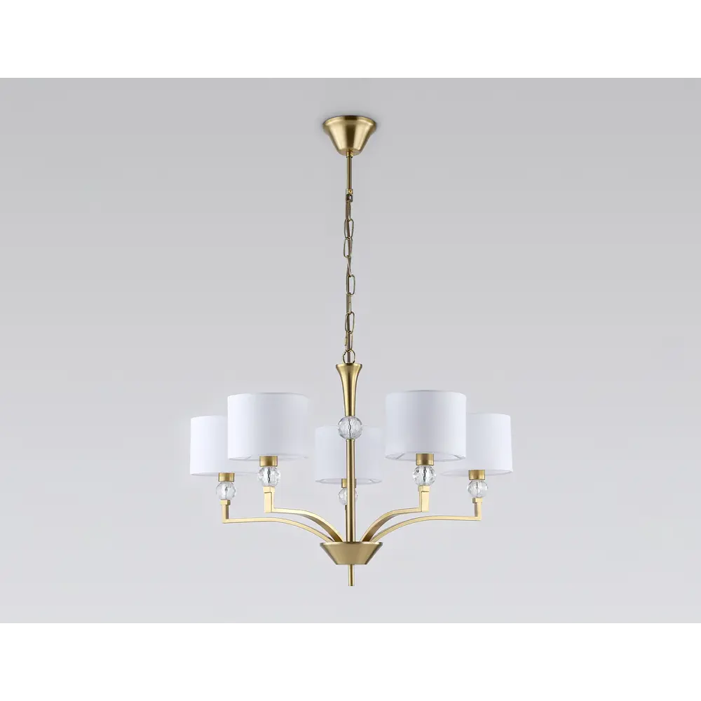 Фото 4 Люстра подвесная Ambrella light High light Lh71131 5 ламп 20 м² цвет белый, латунь Фото 4 Люстра подвесная Ambrella light High light Lh71131 5 ламп 20 м² цвет белый, латунь